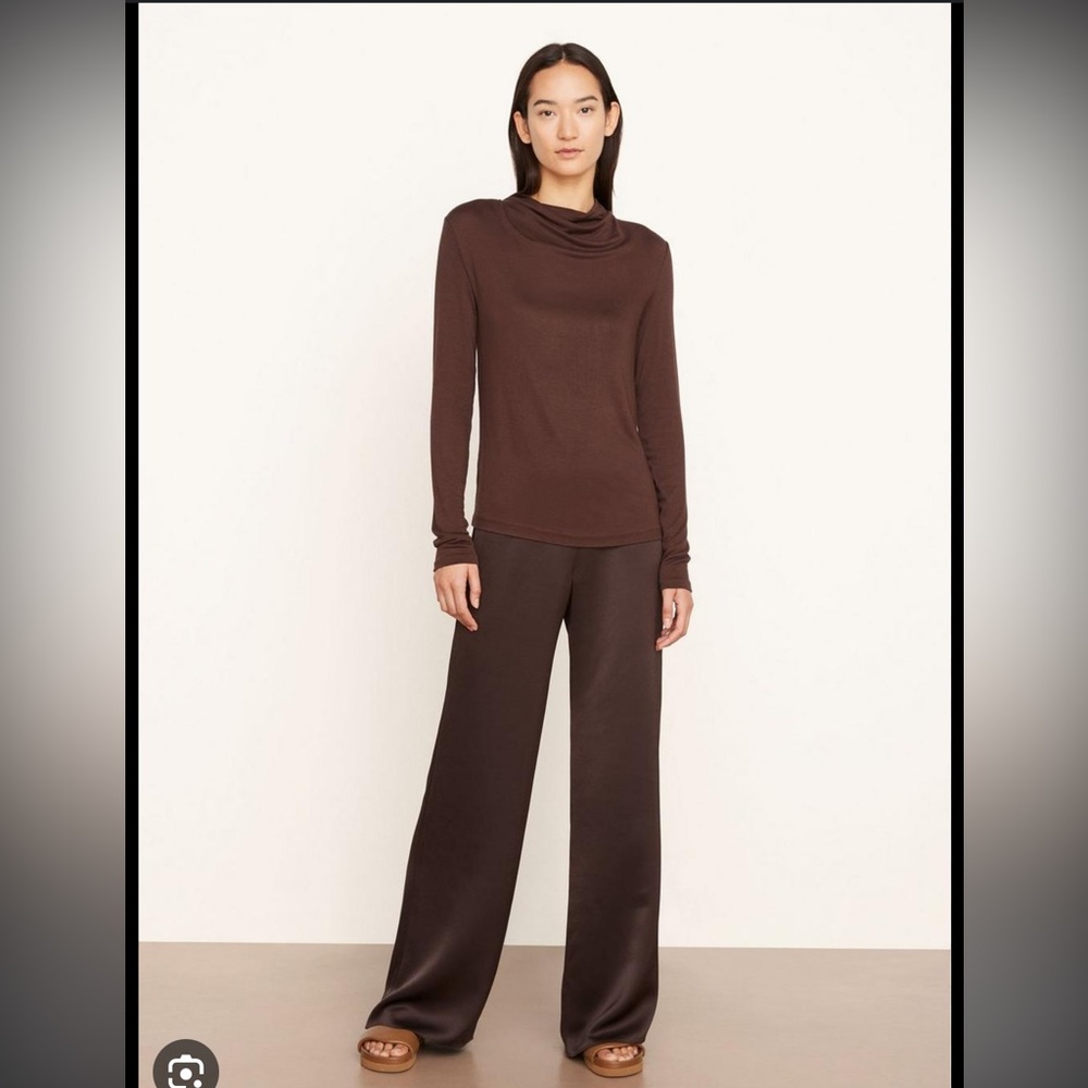Vince brown silky bias pant